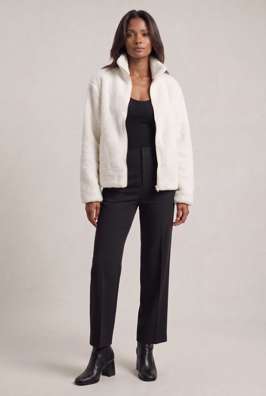 Women's Teddy Fleece Jacket – Zip-Up Borg Coat