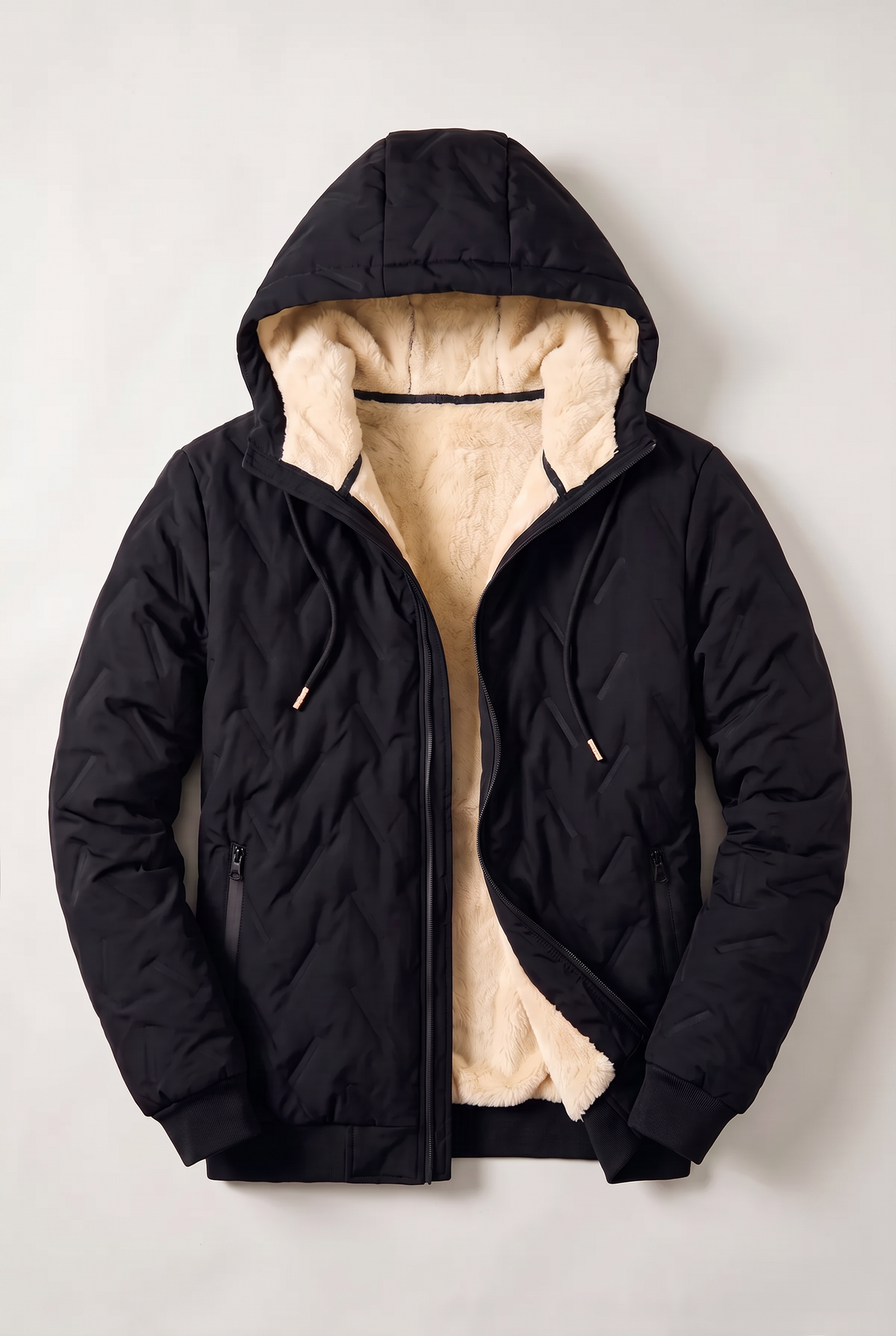 Men’s Fleece-Lined Hooded Winter Jacket