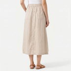 Women's Linen Midi Skirt with Pockets
