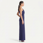 Women's One-Shoulder Maxi Evening Dress -  Asymmetric Neckline