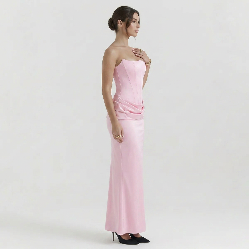Women's Corset Strapless Maxi Dress