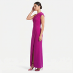 Women's One-Shoulder Maxi Evening Dress -  Asymmetric Neckline