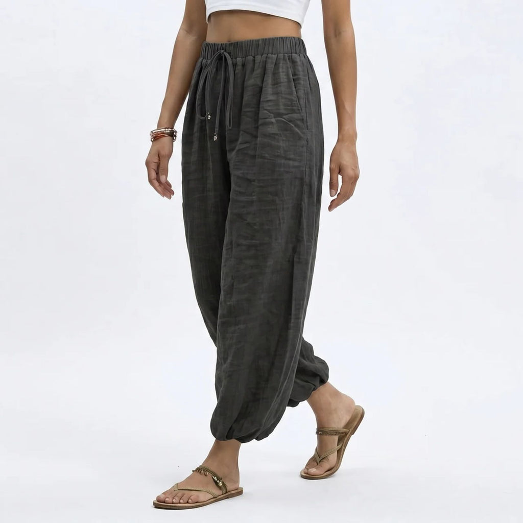 Women's Wide Leg Linen Trousers