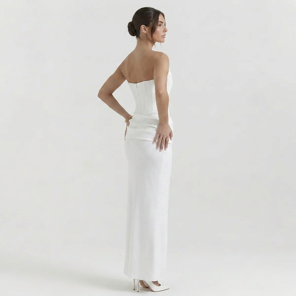 Women's Corset Strapless Maxi Dress