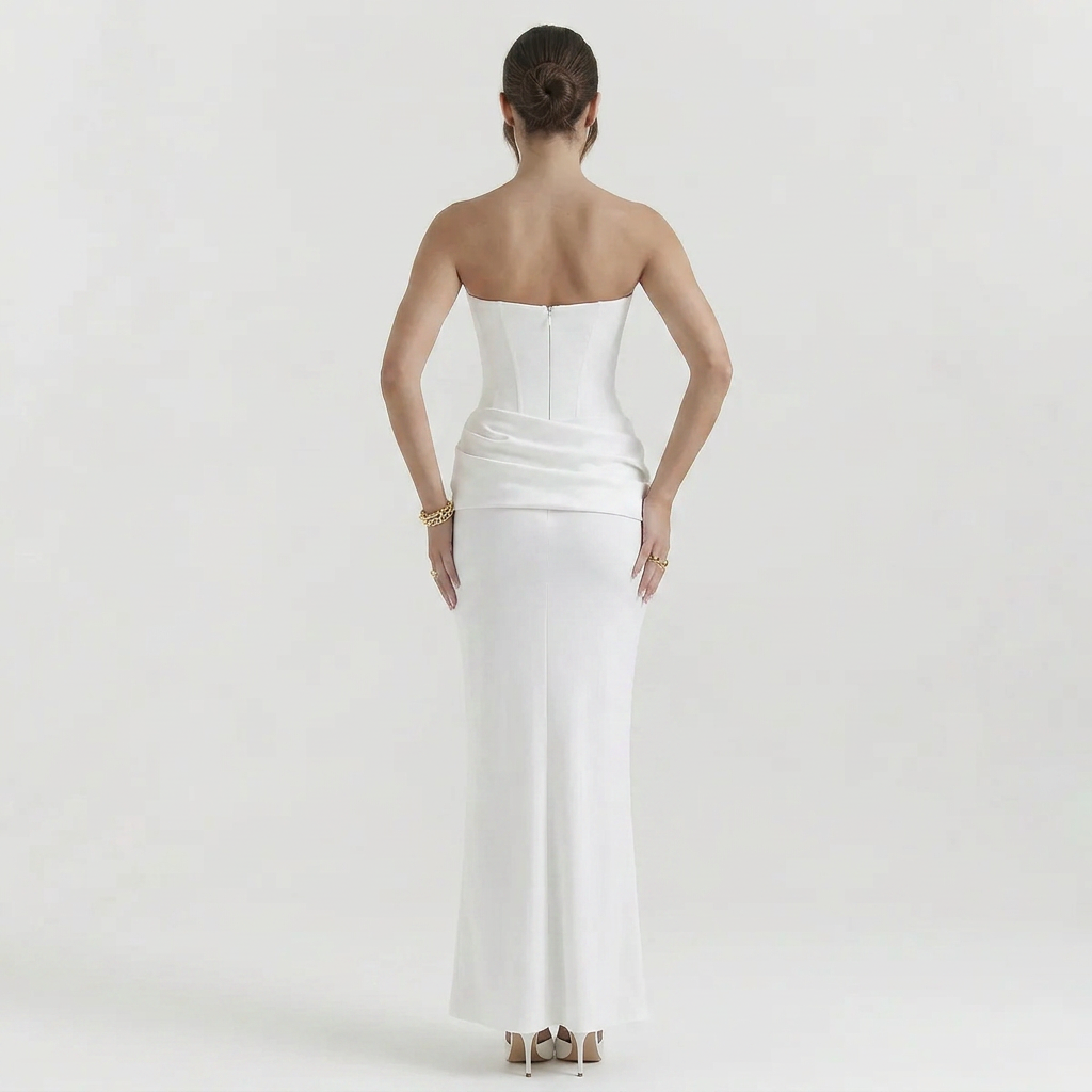 Women's Corset Strapless Maxi Dress
