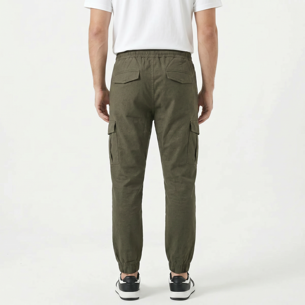 Men's Slim Fit Cotton Cargo Trousers