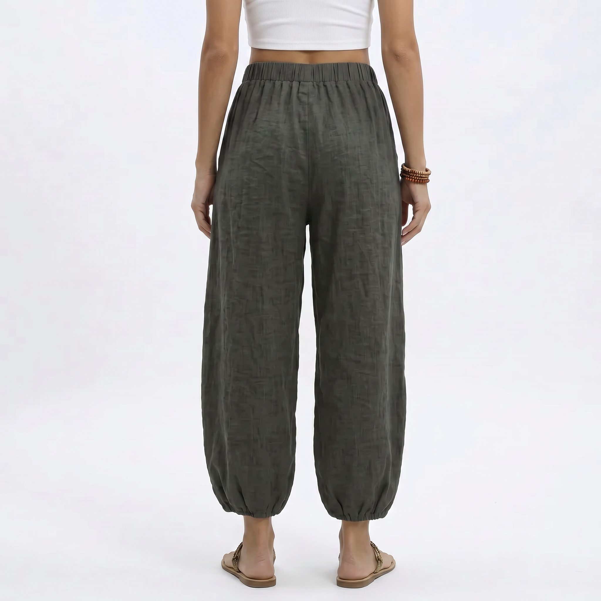 Women's Wide Leg Linen Trousers