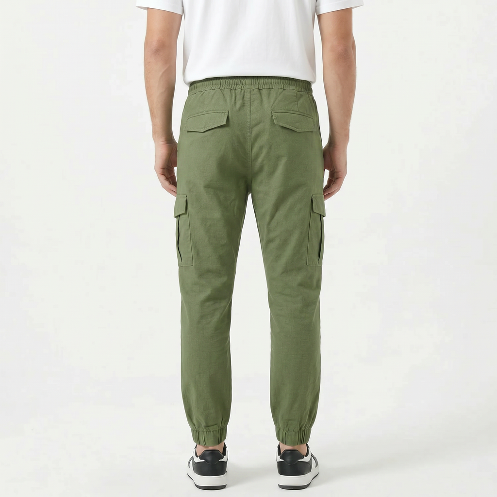 Men's Slim Fit Cotton Cargo Trousers