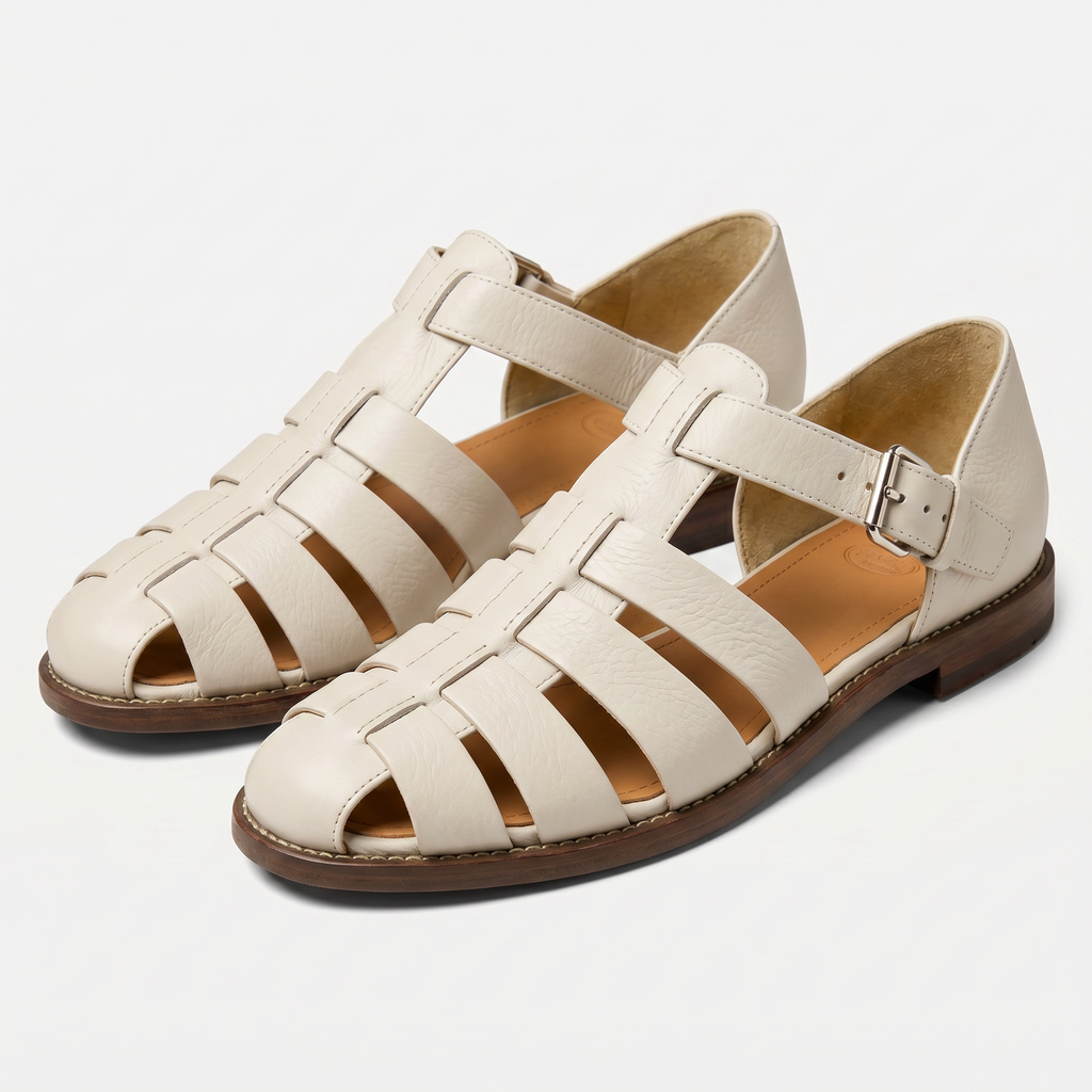 Men's Leather Closed Toe Fisherman Sandals