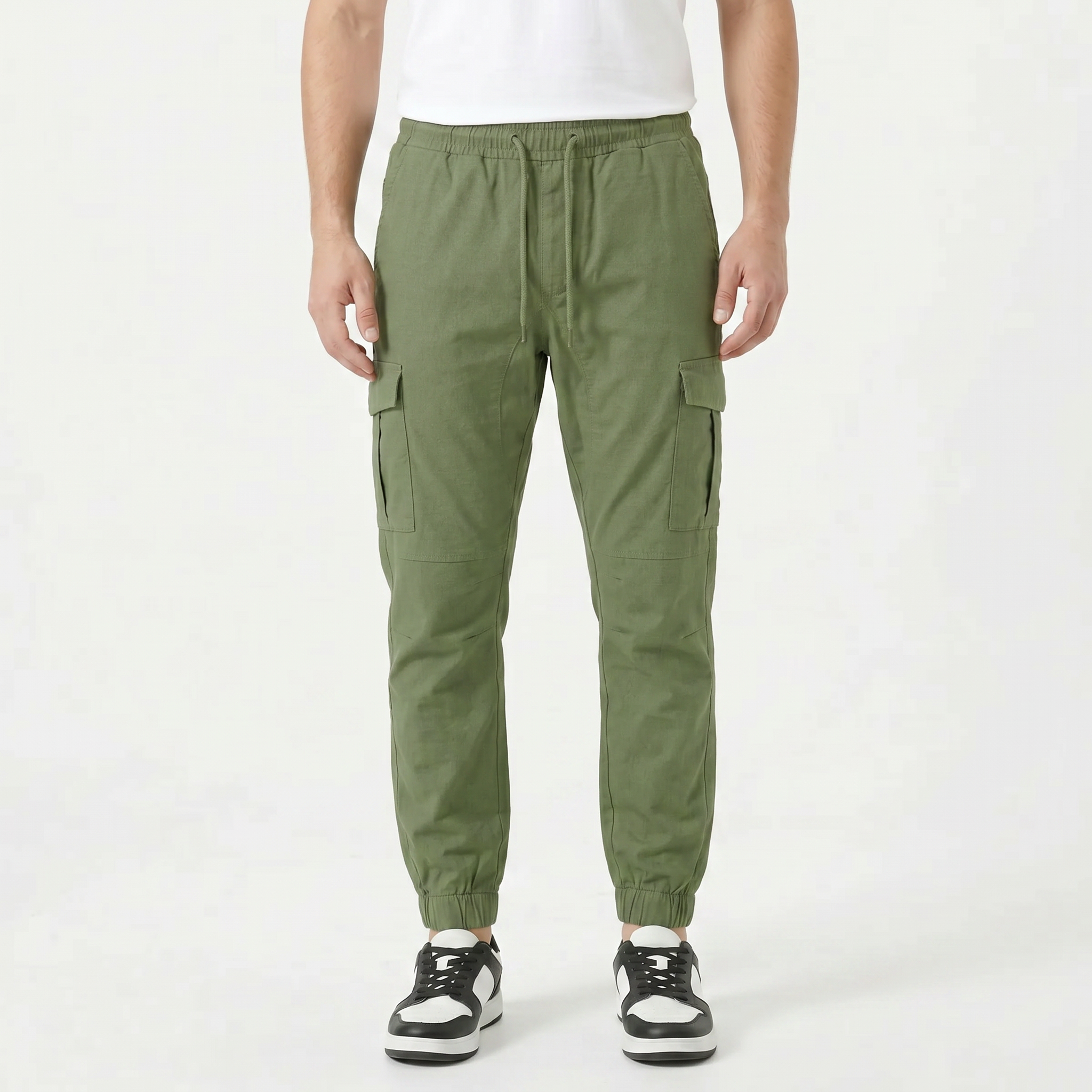 Men's Slim Fit Cotton Cargo Trousers