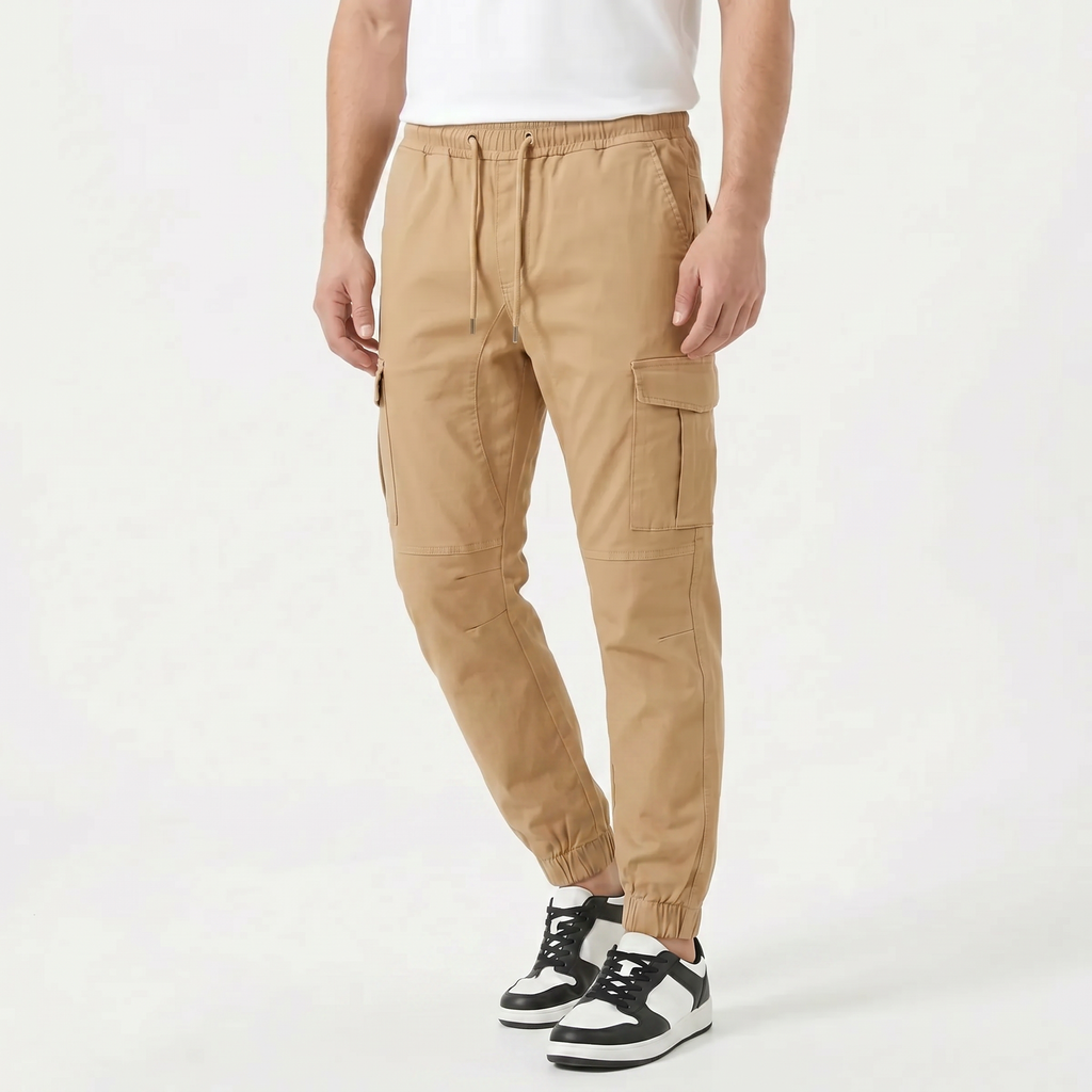Men's Slim Fit Cotton Cargo Trousers