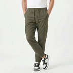 Men's Slim Fit Cotton Cargo Trousers