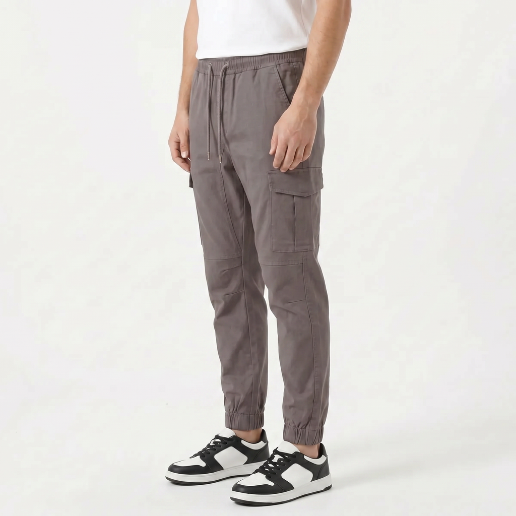 Men's Slim Fit Cotton Cargo Trousers