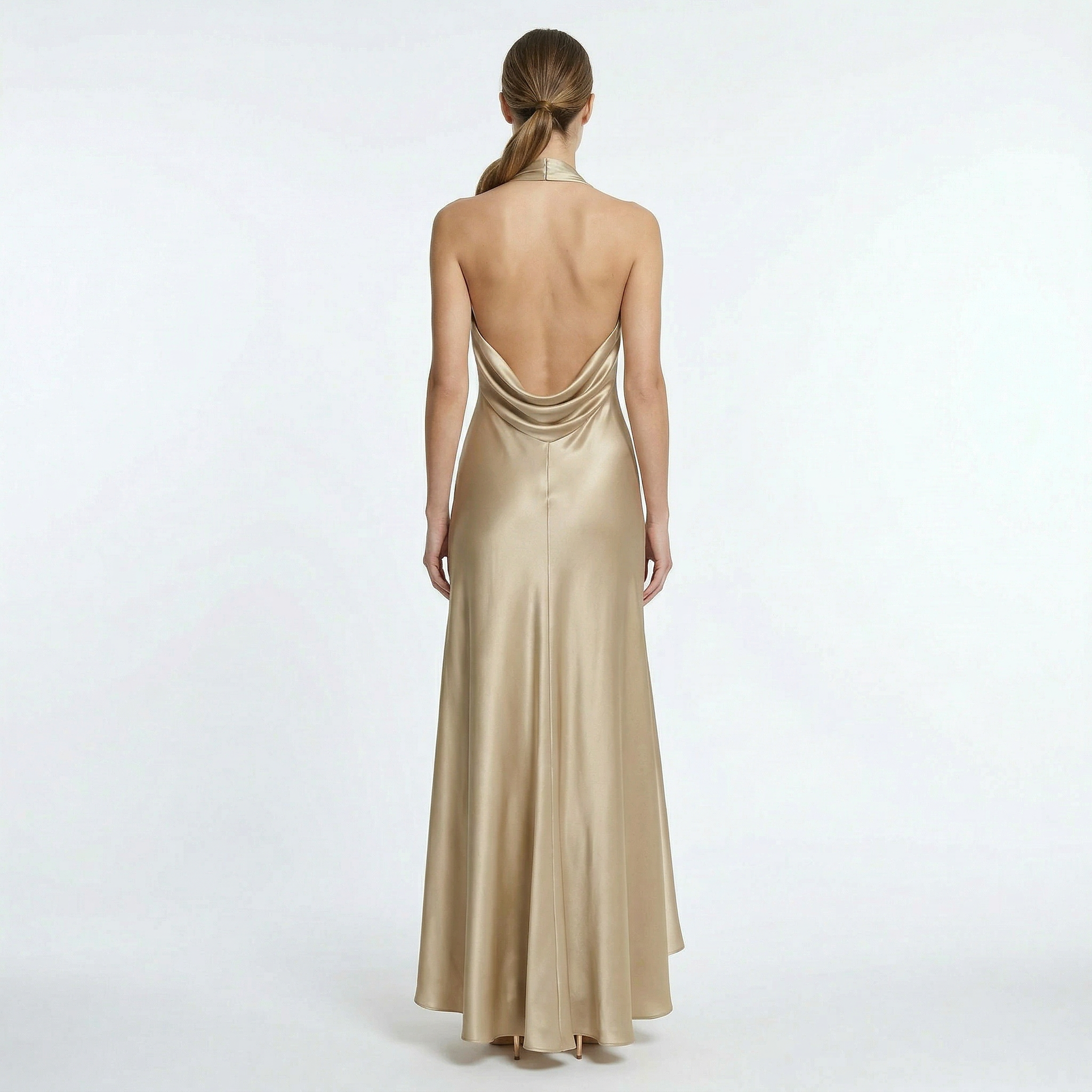 Birchbourne - Women’s Halter Neck Satin Maxi Dress