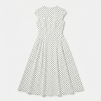 Women’s Polka Dot Maxi Dress with Round Neck and A Line Silhouette