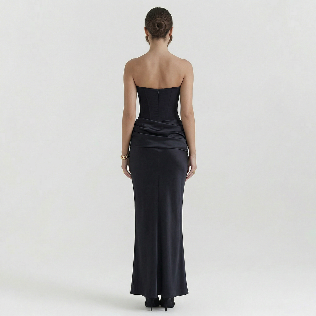 Women's Corset Strapless Maxi Dress