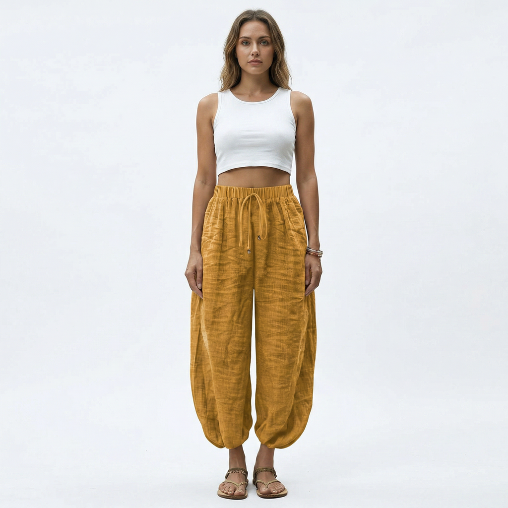 Women's Wide Leg Linen Trousers