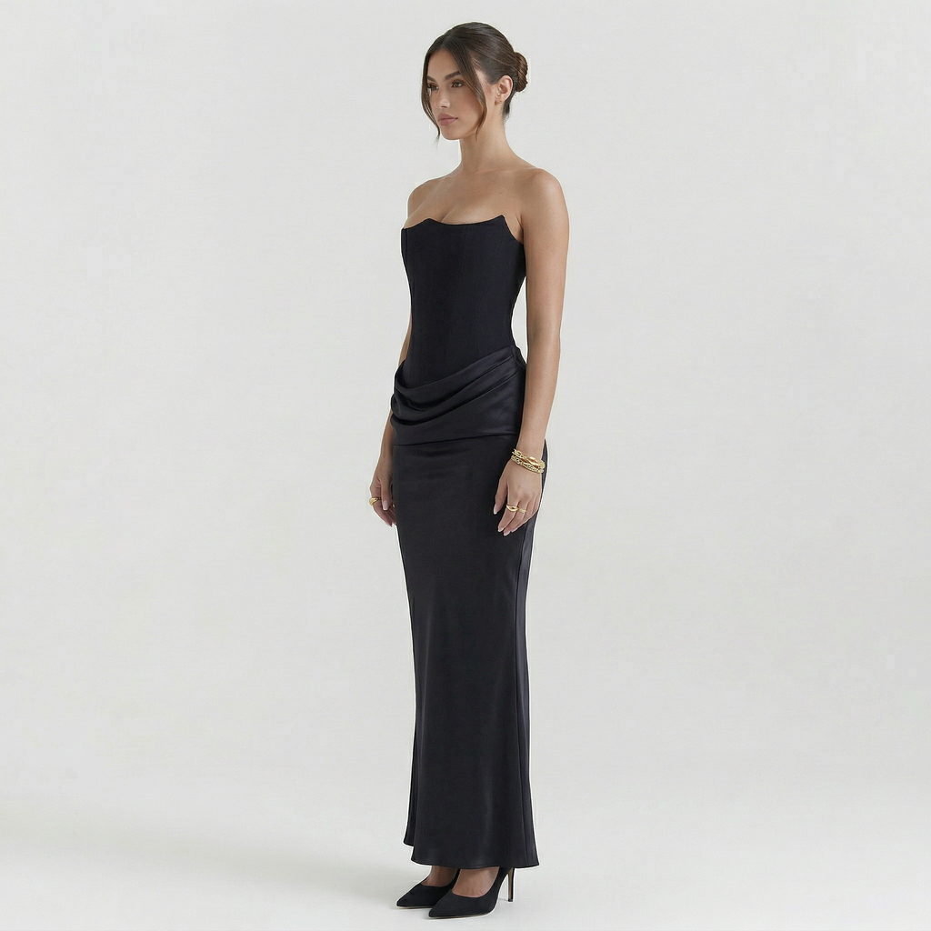 Women's Corset Strapless Maxi Dress
