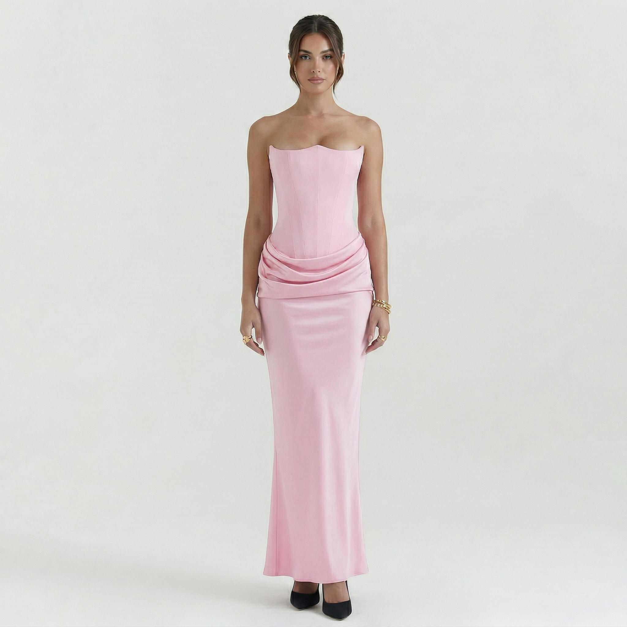 Women's Corset Strapless Maxi Dress