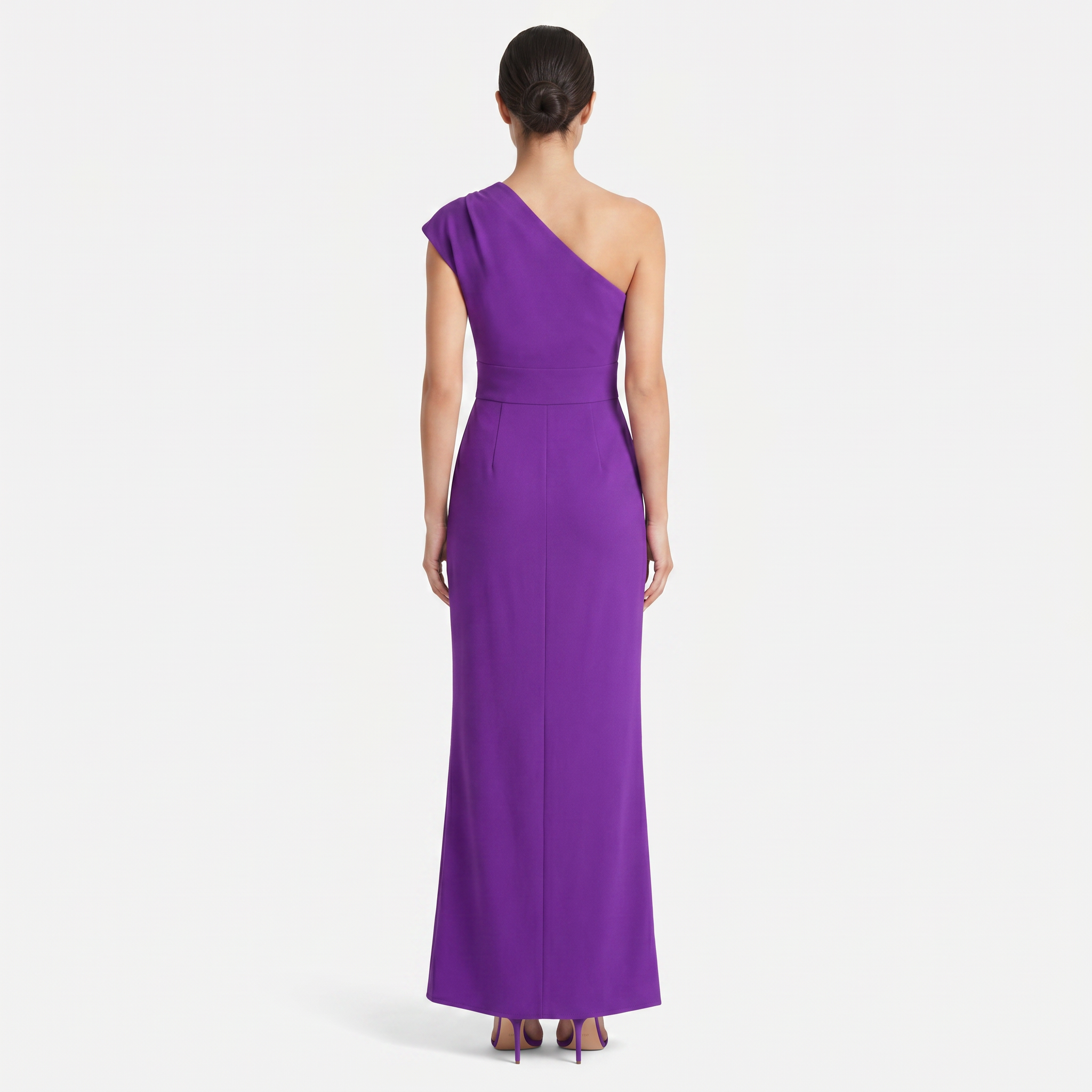 Women's One-Shoulder Maxi Evening Dress -  Asymmetric Neckline