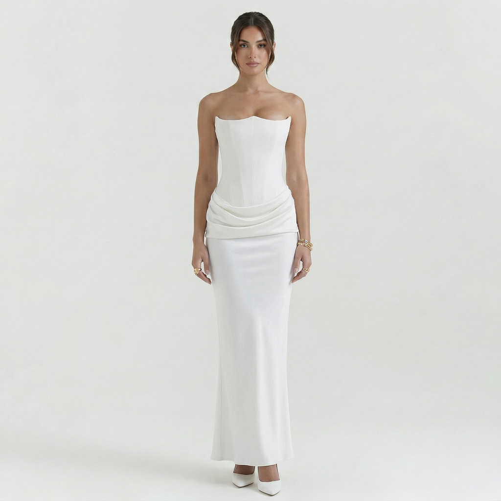 Women's Corset Strapless Maxi Dress