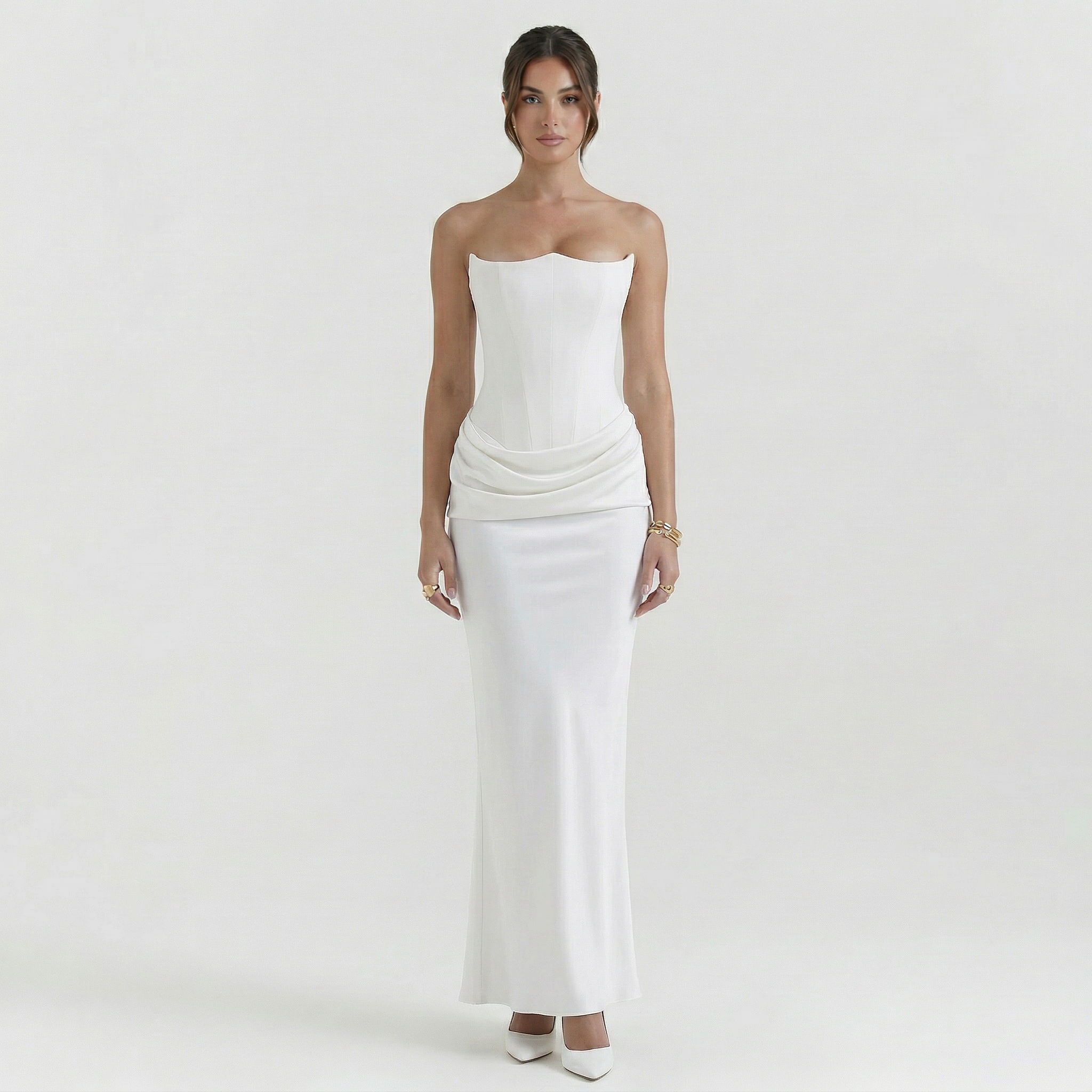 Women's Corset Strapless Maxi Dress