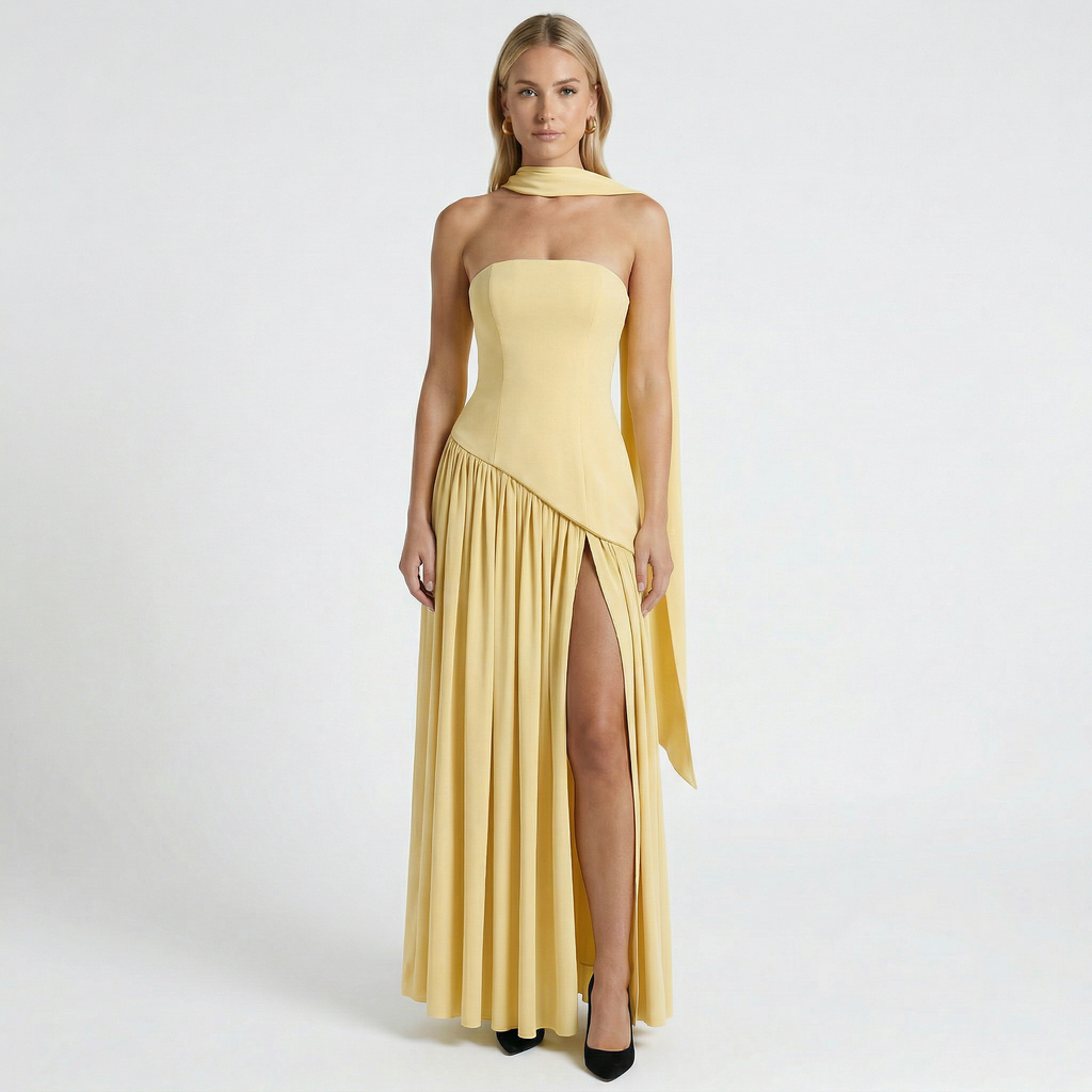 Women's Elegant Strapless Maxi Dress