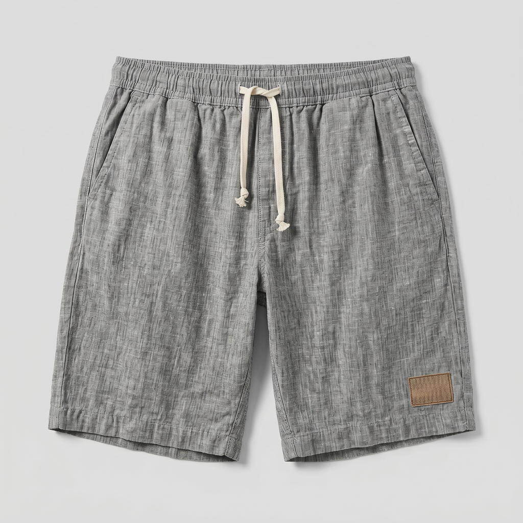 Men's Linen Shorts - Elasticated Waist Drawstring Summer Beach Shorts