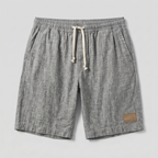 Men's Linen Shorts - Elasticated Waist Drawstring Summer Beach Shorts