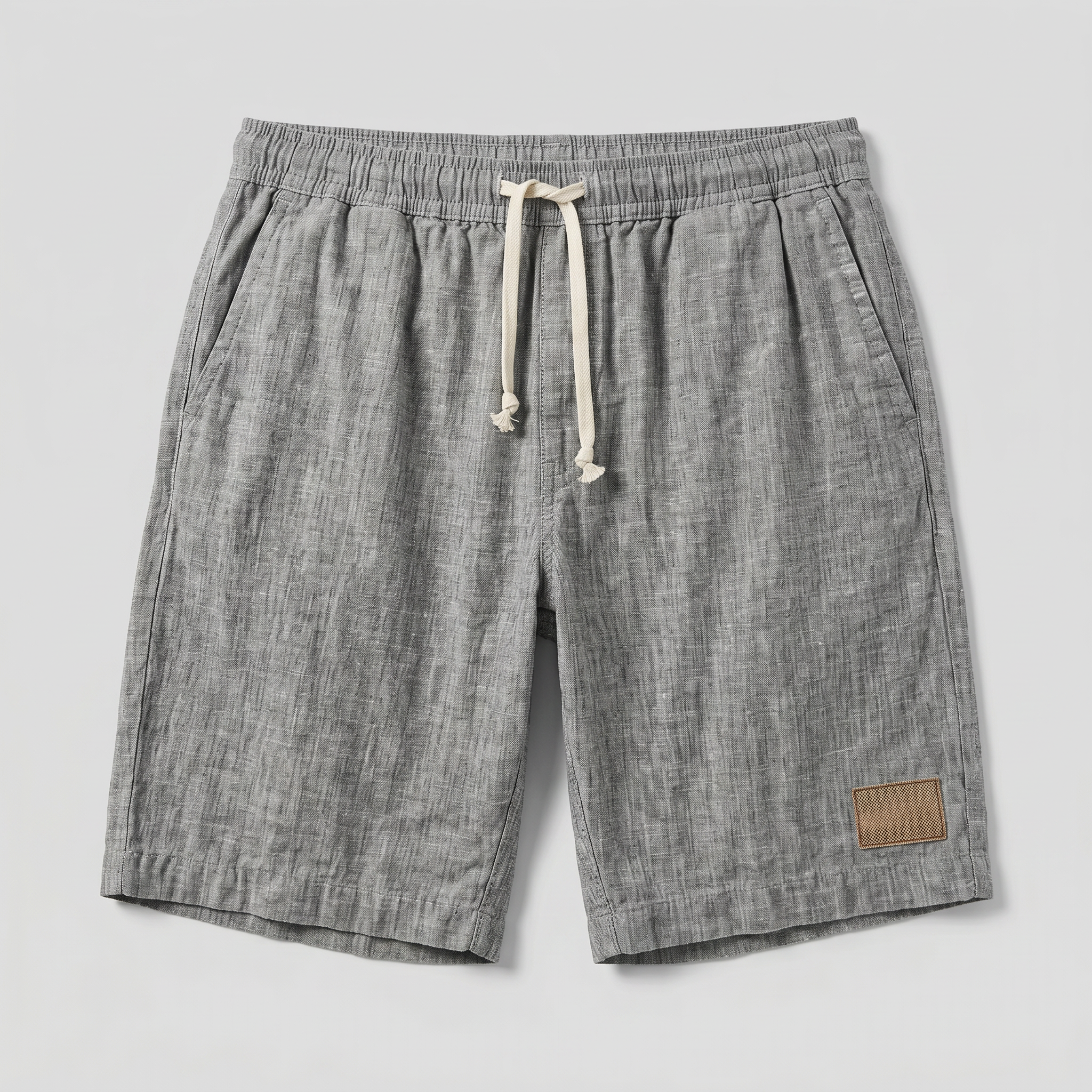 Men's Linen Shorts - Elasticated Waist Drawstring Summer Beach Shorts