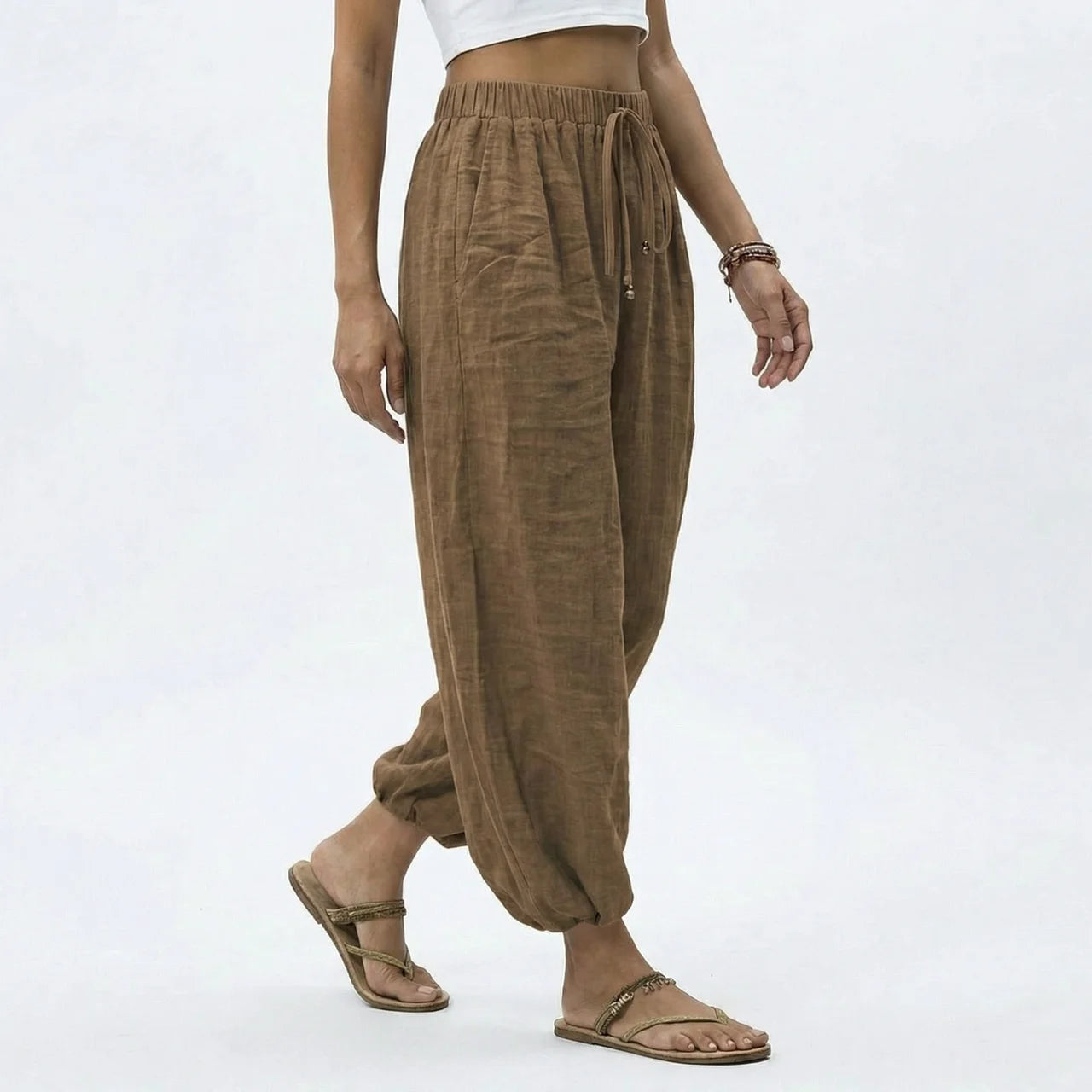 Women's Wide Leg Linen Trousers