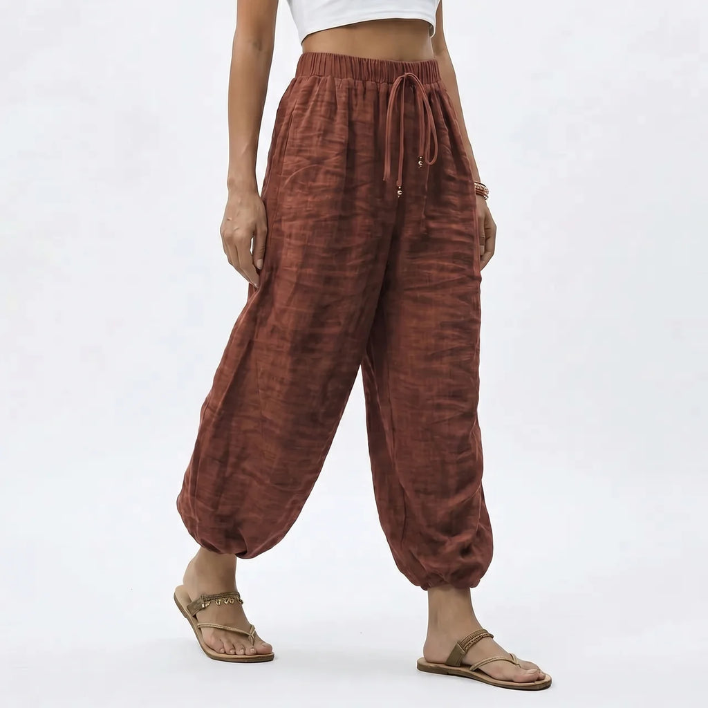 Women's Wide Leg Linen Trousers