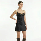 Women's Lace Slip Satin Mini Dress