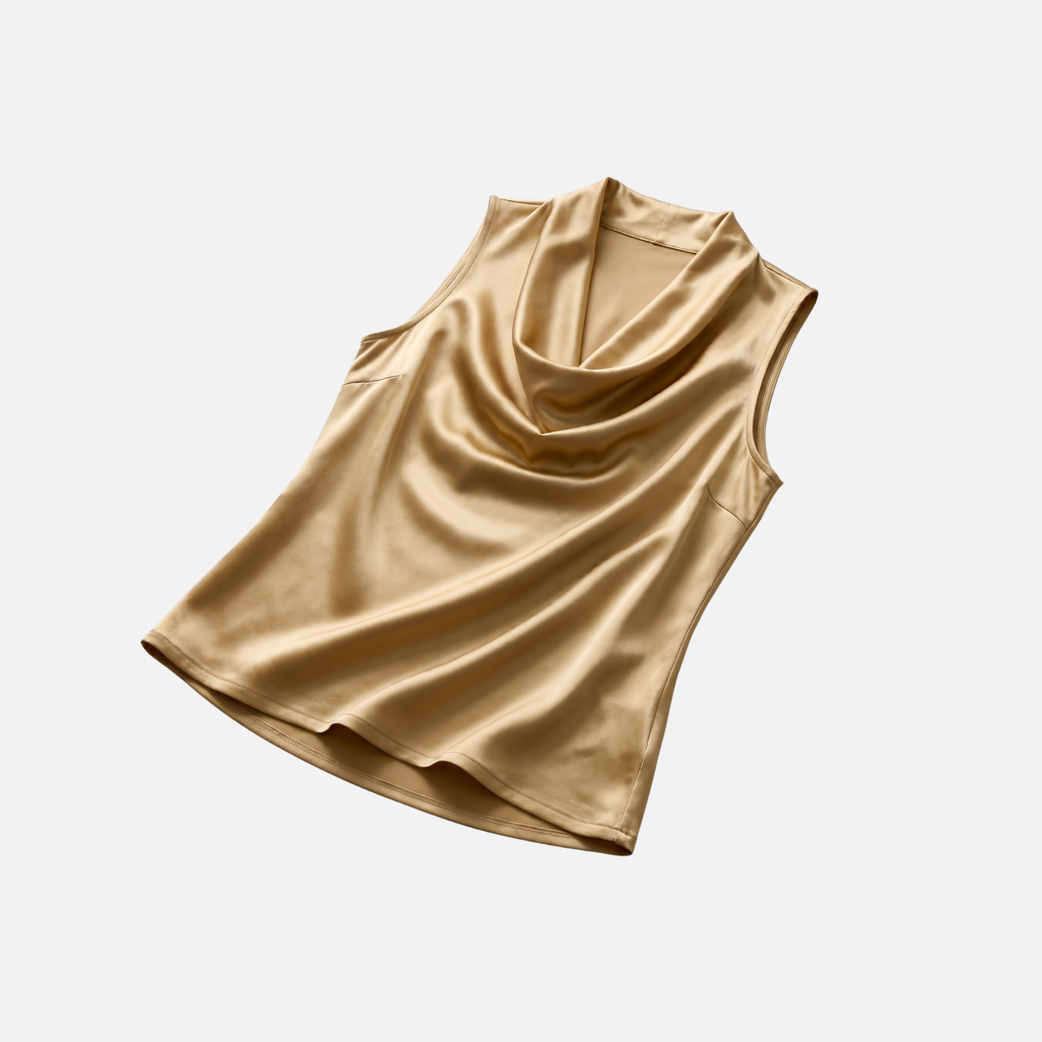 Women's Cowl Neck Sleeveless Cami Top - Draped Front