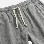 Men's Linen Shorts - Elasticated Waist Drawstring Summer Beach Shorts