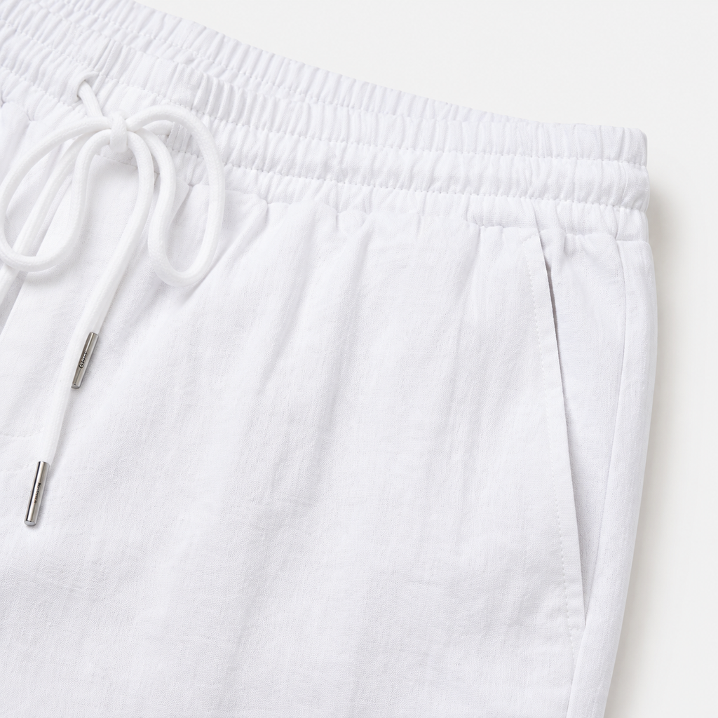 Men's Linen Cargo Shorts Drawstring Waist